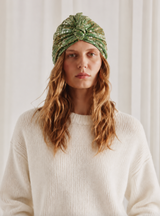 SEQUIN TWISTED TURBAN GREEN