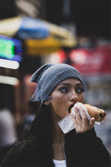MESH KNIT GREY BEANIE