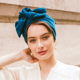 WIRE FULL CAP TURBAN TEAL BLUE