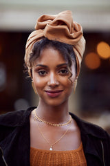 WIRE FULL CAP TURBAN TAN