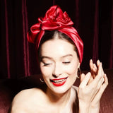 AFRICAN WIRE SILK TURBAN RUBY