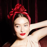 AFRICAN WIRE SILK TURBAN RUBY