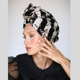 Striped Black + Gold Sequin Messy Bun