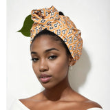 Circle Print Satin Messy Bun