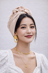 WIRE FULL CAP TURBAN ALMOND