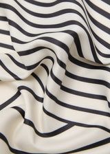 GEOMETRIC STRIPE-PRINT SATIN SCARF