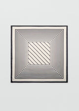 GEOMETRIC STRIPE-PRINT SATIN SCARF