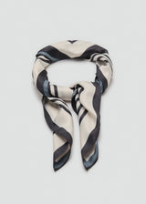 GEOMETRIC STRIPE-PRINT SATIN SCARF