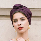 WIRE FULL CAP TURBAN EGGPLANT