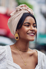 WIRE FULL CAP TURBAN ALMOND