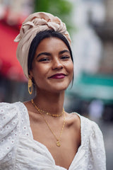 WIRE FULL CAP TURBAN ALMOND