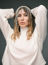 Pearl + Crystal Fringe Bangs