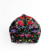SEQUIN FLORAL TURBAN
