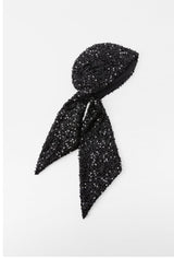 BEADED SEQUIN BANDANA BLACK
