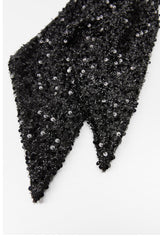 BEADED SEQUIN BANDANA BLACK