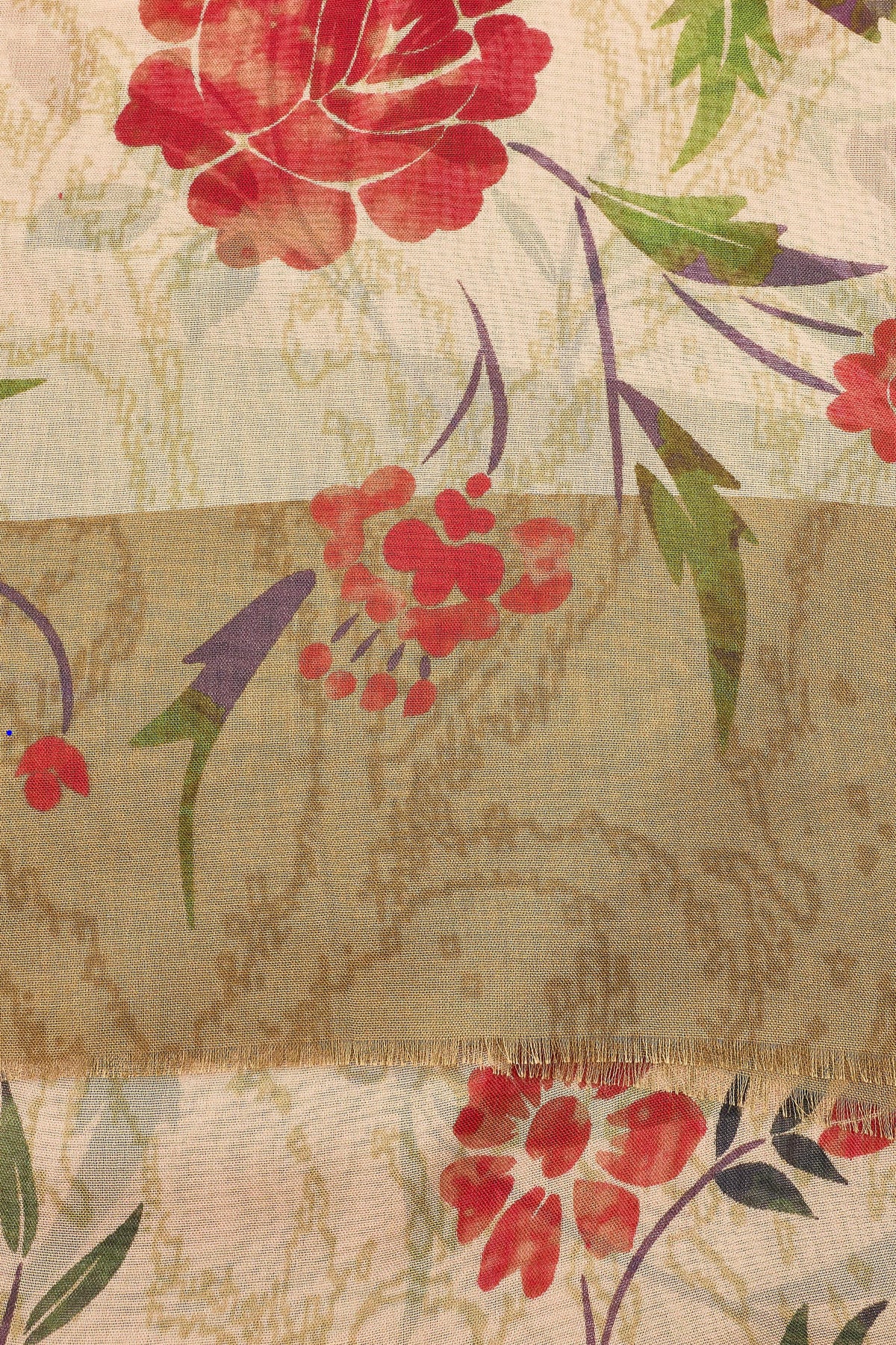 FLORAL PRINT SILK SCARF