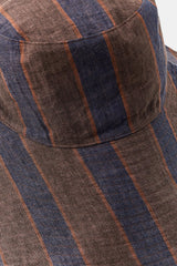 REVERSIBLE 100% LINEN STRIPED HAT