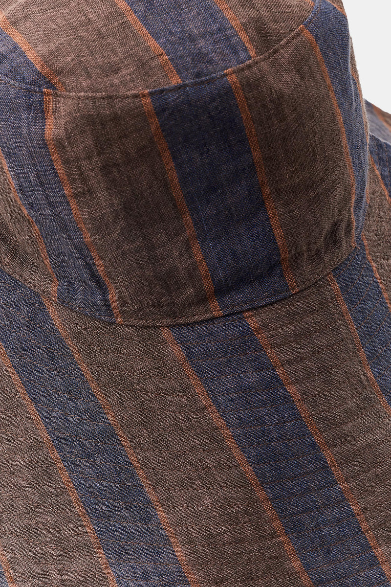 REVERSIBLE 100% LINEN STRIPED HAT – S U R T U R B A N display picture 2