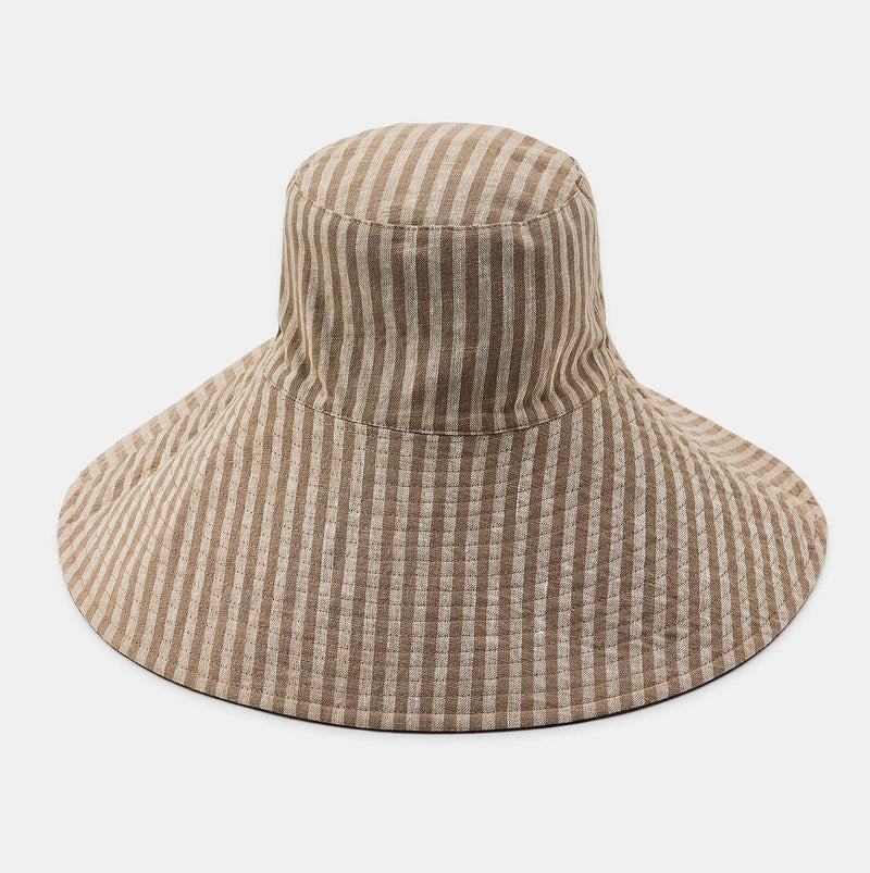 REVERSIBLE 100% LINEN STRIPED HAT – S U R T U R B A N display picture 3