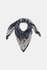 FLORAL EMBROIDERED WESTERN SCARF