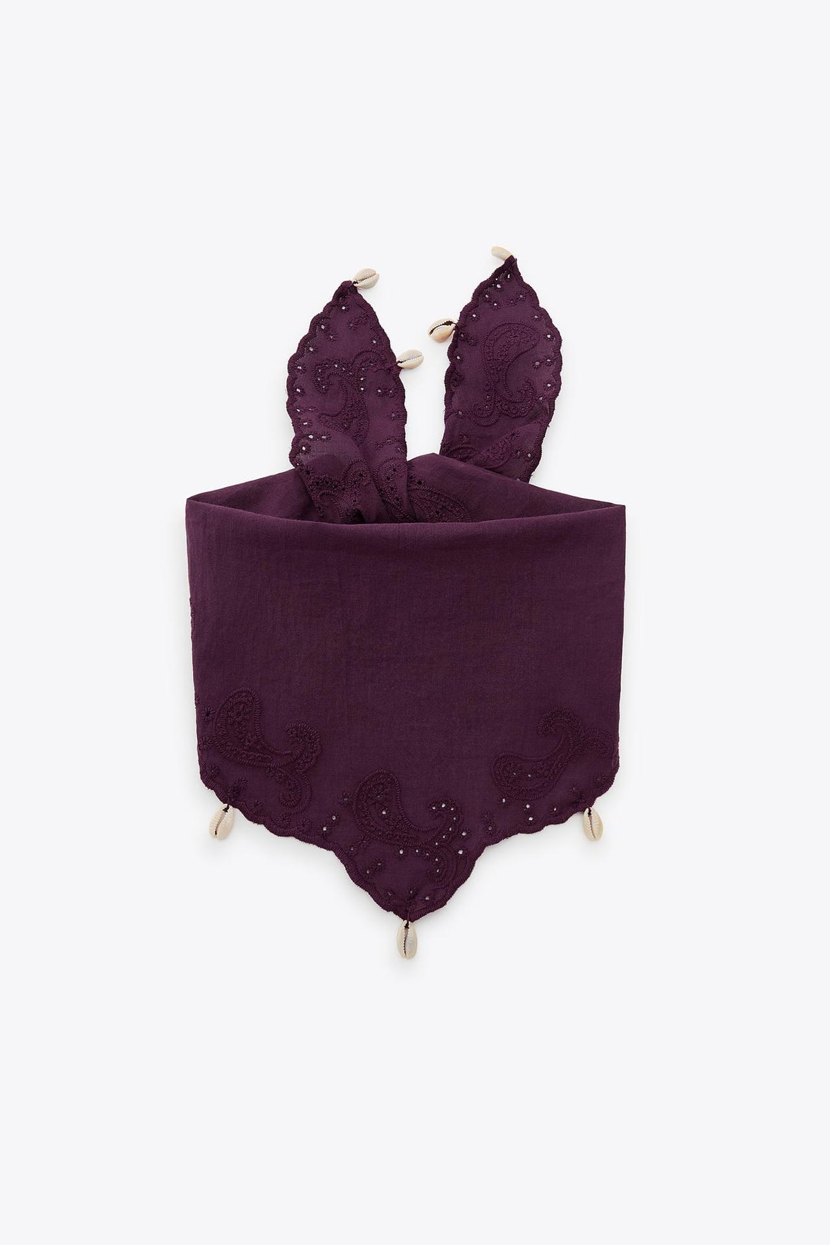 Shell Scalloped Scarf BURGUNDY