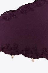 Shell Scalloped Scarf BURGUNDY