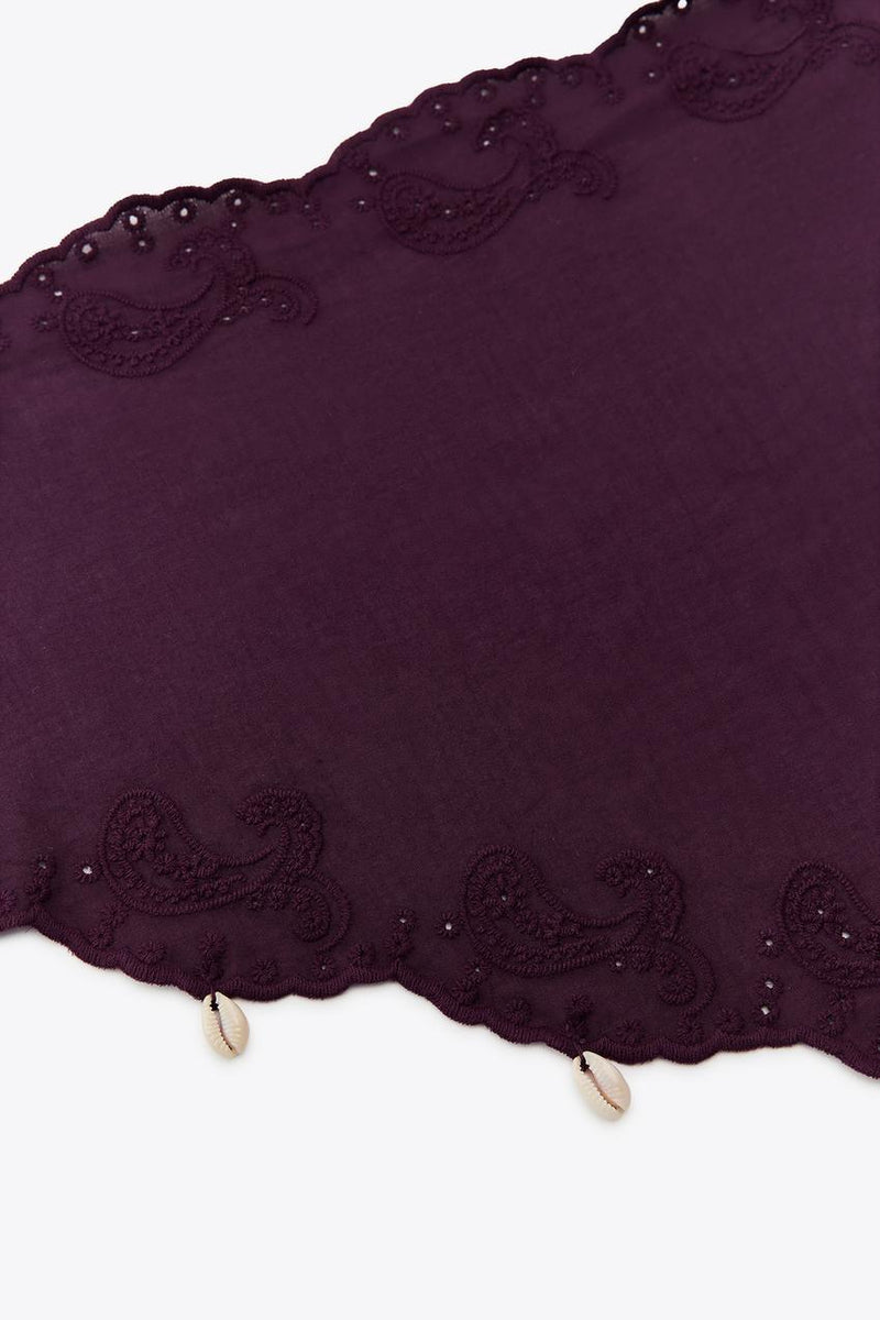 Shell Scalloped Scarf BURGUNDY