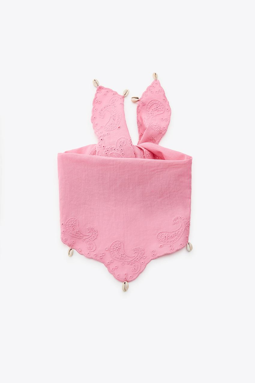 Shell Scalloped Scarf Pink