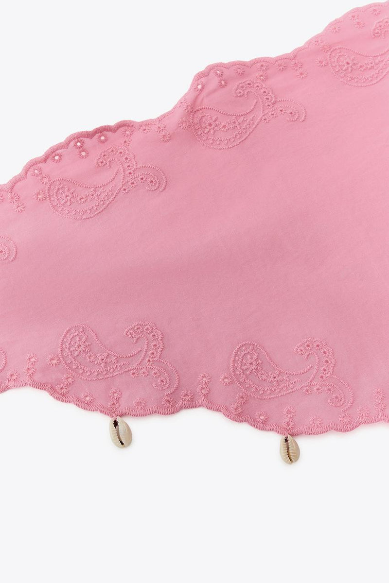 Shell Scalloped Scarf Pink