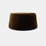 VELVET PILLBOX HAT OLIVE GREEN