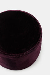 VELVET PILLBOX HAT EGGPLANT