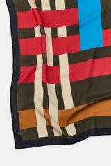 STRIPED SILK BLEND SCARF