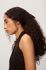 Lace Triangle Scarf Black