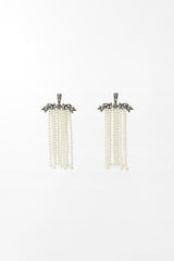 RHINESTONE PEARL WATERFALL EARRINGS