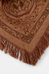 FRINGED LEATHER SCARF BROWN