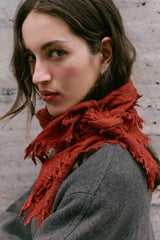 FRINGED JACQUARD SCARF