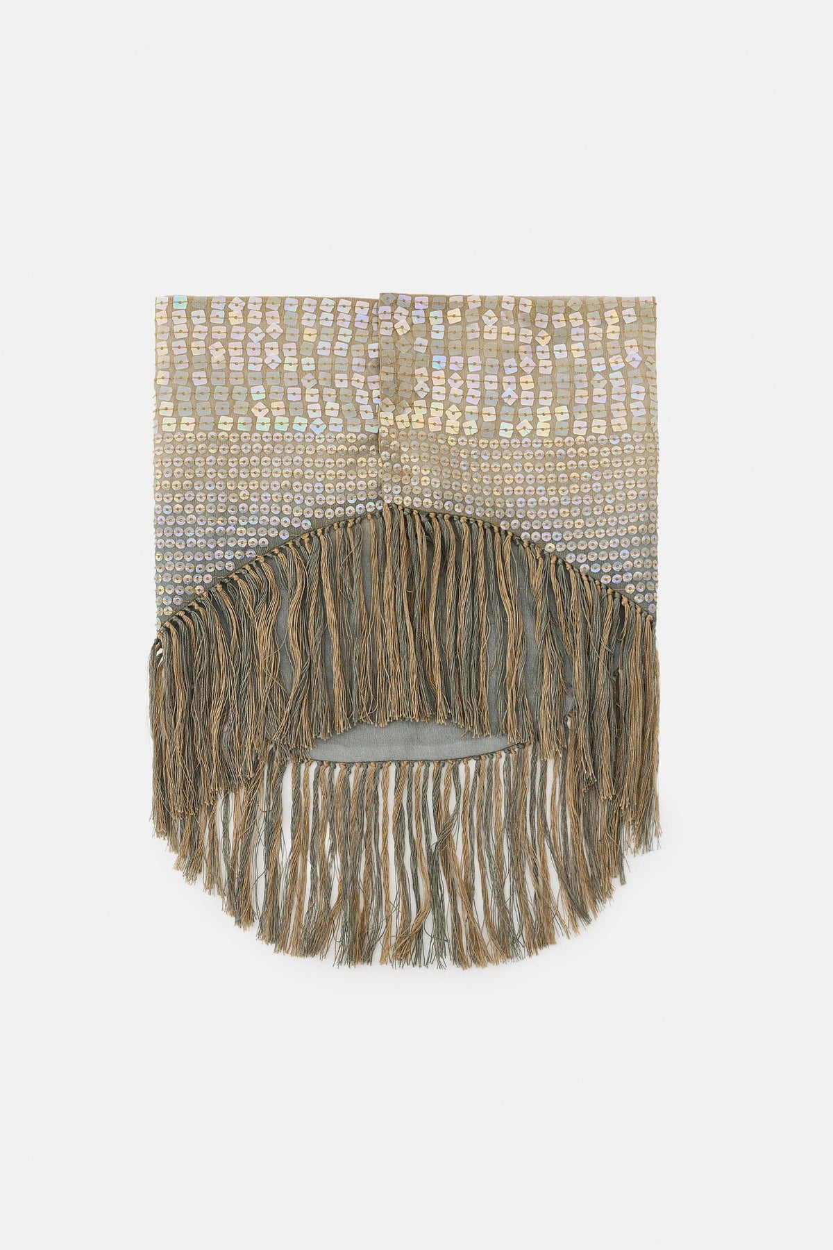 SEQUINED FRINGE SCARF