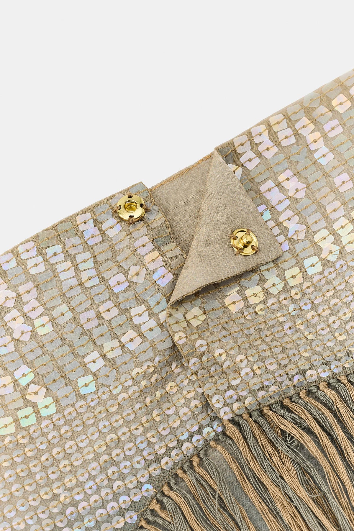 SEQUINED FRINGE SCARF