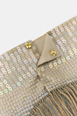 SEQUINED FRINGE SCARF