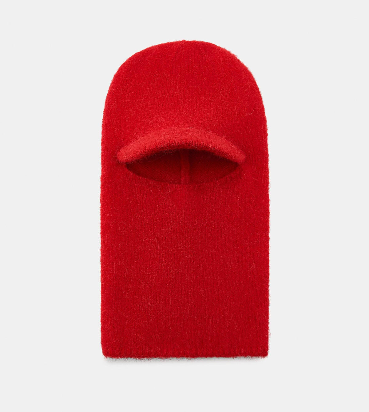 Red balaclava on a white background