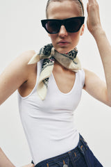 EMBROIDERED PRINT BANDANNA