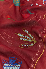 EMBROIDERED PRINTED BANDANA SCARF