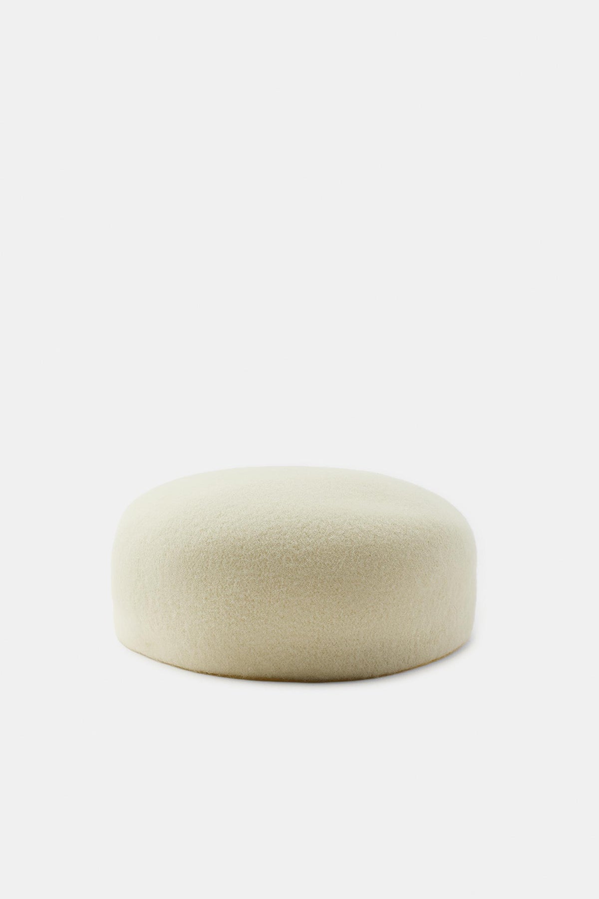 WOOL BLEND PILLBOX HAT OFF WHITE