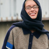 SCARF WITH HOODIE NAVY