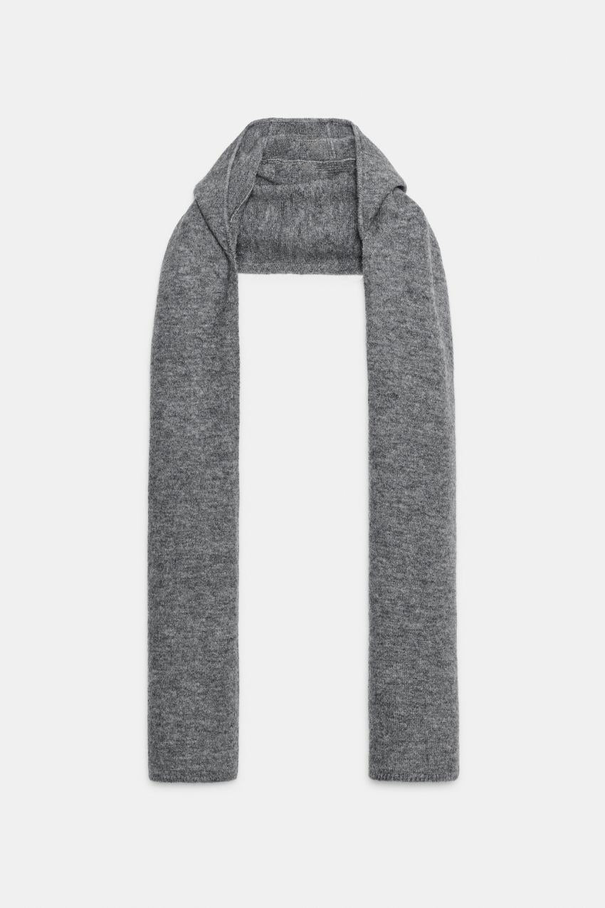 SCARF WITH HOODIE GRAY
