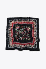 BEADED SQUARE SCARF BLACK