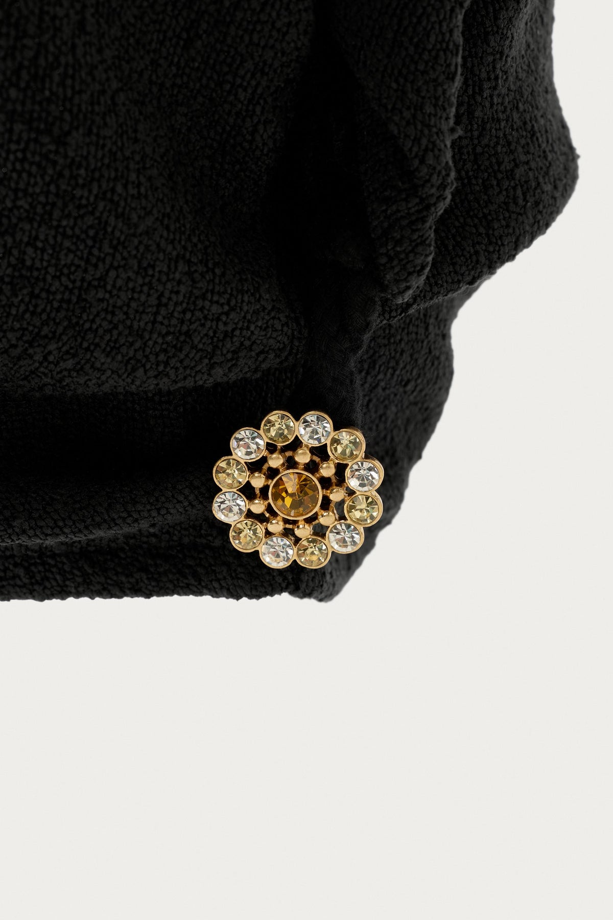 JEWELED TWIST BUTTON WRAP TURBAN
