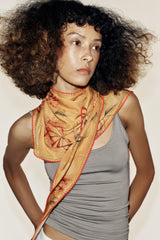 FLORAL BANDANA SCARF WITH LACE TRIM