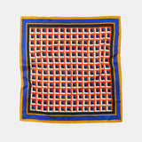 100% SILK GEOMETRIC PRINTED SCARF Orange