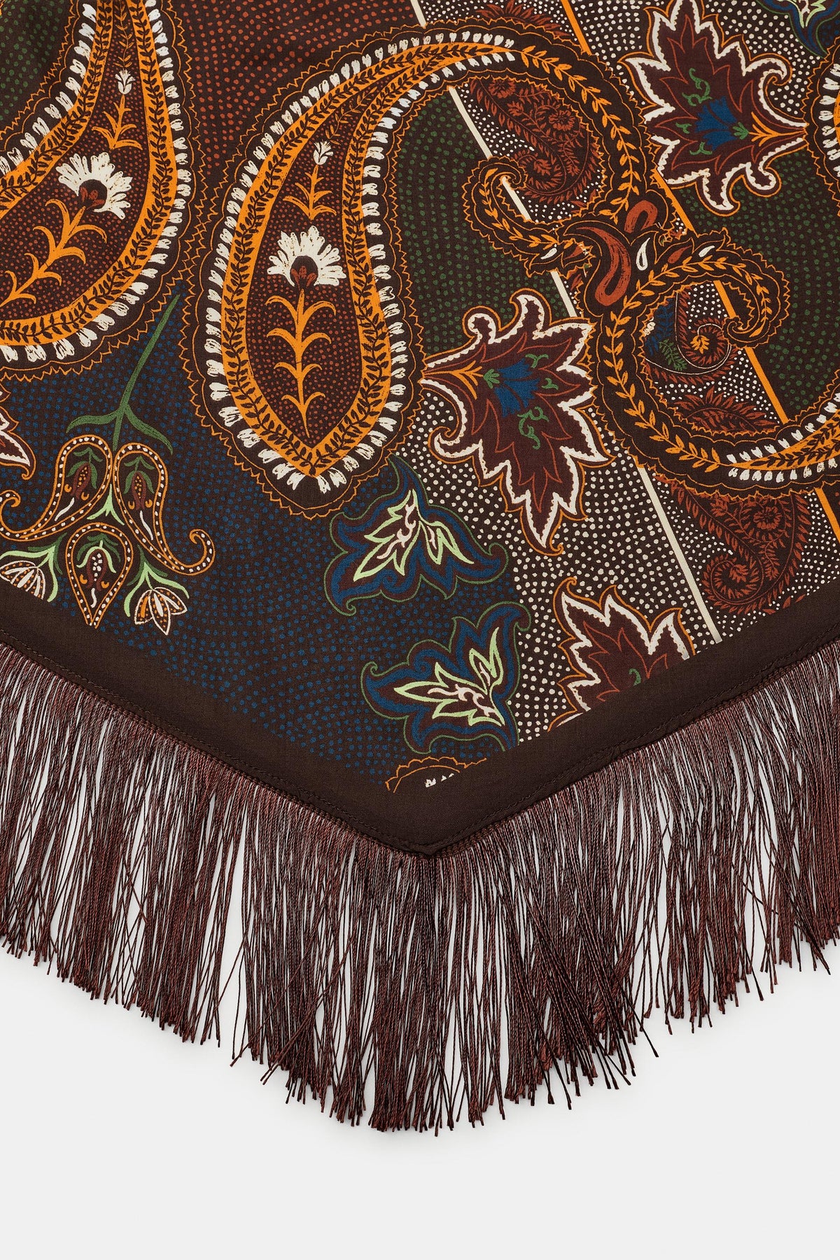 PAISLEY PRINT FRINGED FRINGE SCARF